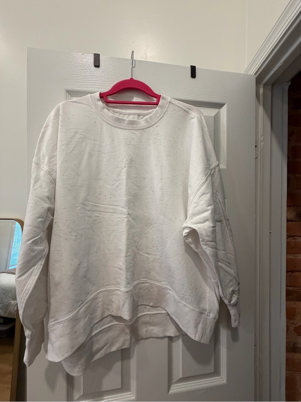 lululemon athletica White Speckled Crewneck Pullover